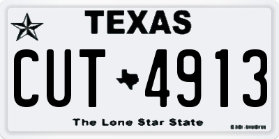 TX license plate CUT4913