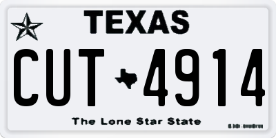 TX license plate CUT4914