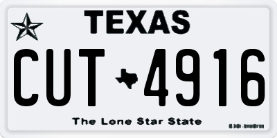 TX license plate CUT4916