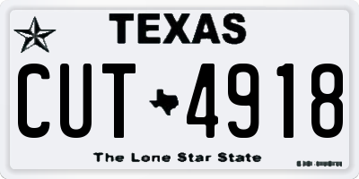 TX license plate CUT4918
