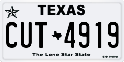 TX license plate CUT4919