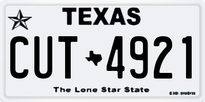 TX license plate CUT4921
