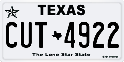 TX license plate CUT4922