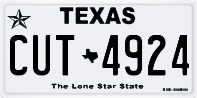 TX license plate CUT4924