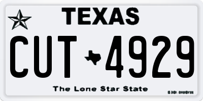 TX license plate CUT4929