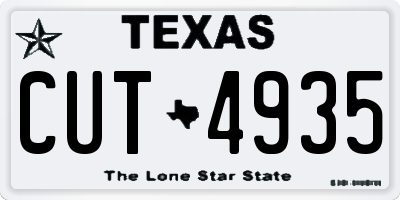 TX license plate CUT4935