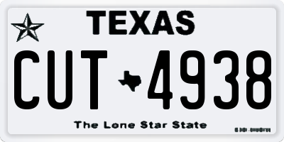 TX license plate CUT4938