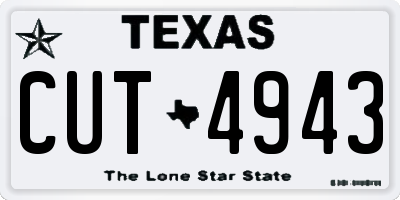 TX license plate CUT4943