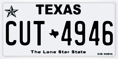 TX license plate CUT4946