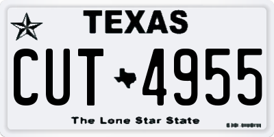TX license plate CUT4955