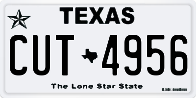 TX license plate CUT4956