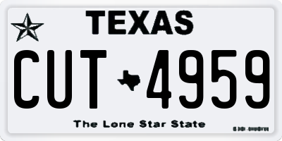 TX license plate CUT4959