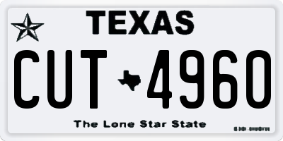TX license plate CUT4960