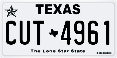 TX license plate CUT4961