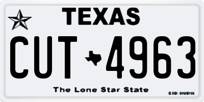 TX license plate CUT4963