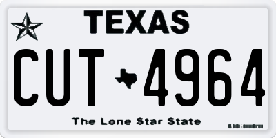 TX license plate CUT4964
