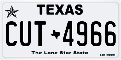 TX license plate CUT4966