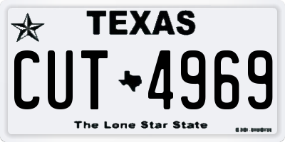 TX license plate CUT4969