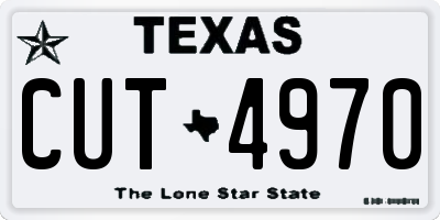 TX license plate CUT4970
