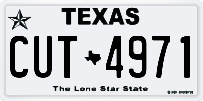 TX license plate CUT4971