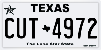 TX license plate CUT4972