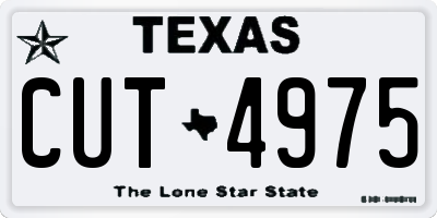 TX license plate CUT4975