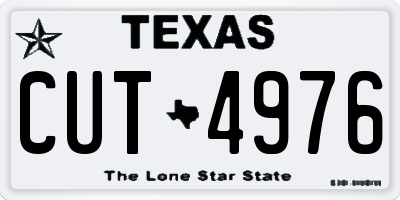 TX license plate CUT4976