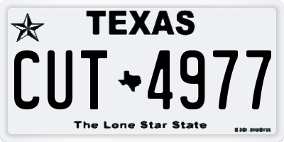 TX license plate CUT4977