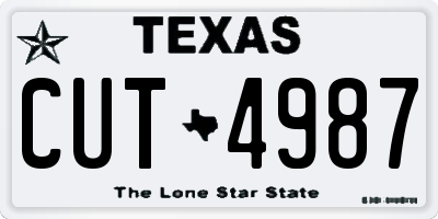 TX license plate CUT4987