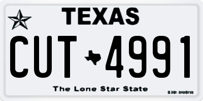 TX license plate CUT4991