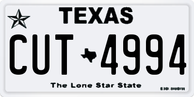 TX license plate CUT4994