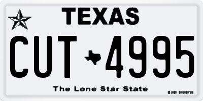 TX license plate CUT4995