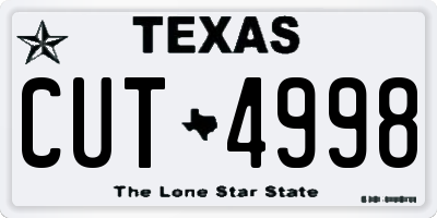 TX license plate CUT4998