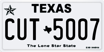 TX license plate CUT5007