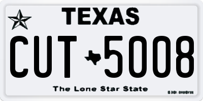 TX license plate CUT5008