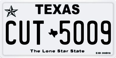 TX license plate CUT5009