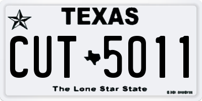 TX license plate CUT5011