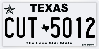 TX license plate CUT5012