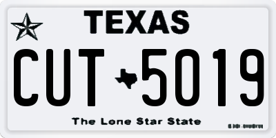 TX license plate CUT5019
