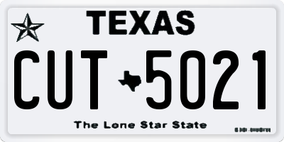 TX license plate CUT5021