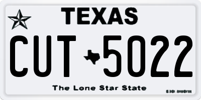 TX license plate CUT5022