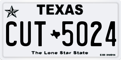 TX license plate CUT5024