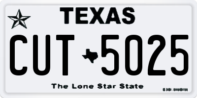 TX license plate CUT5025
