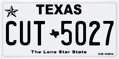 TX license plate CUT5027