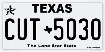 TX license plate CUT5030