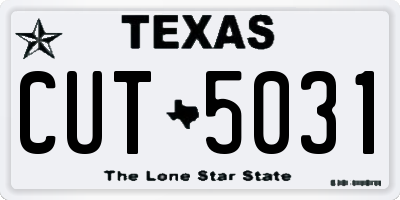 TX license plate CUT5031