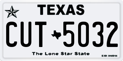 TX license plate CUT5032
