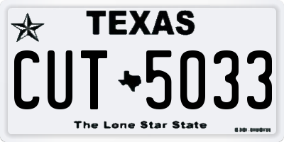 TX license plate CUT5033