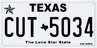 TX license plate CUT5034
