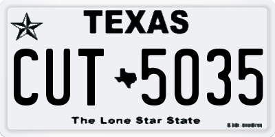 TX license plate CUT5035